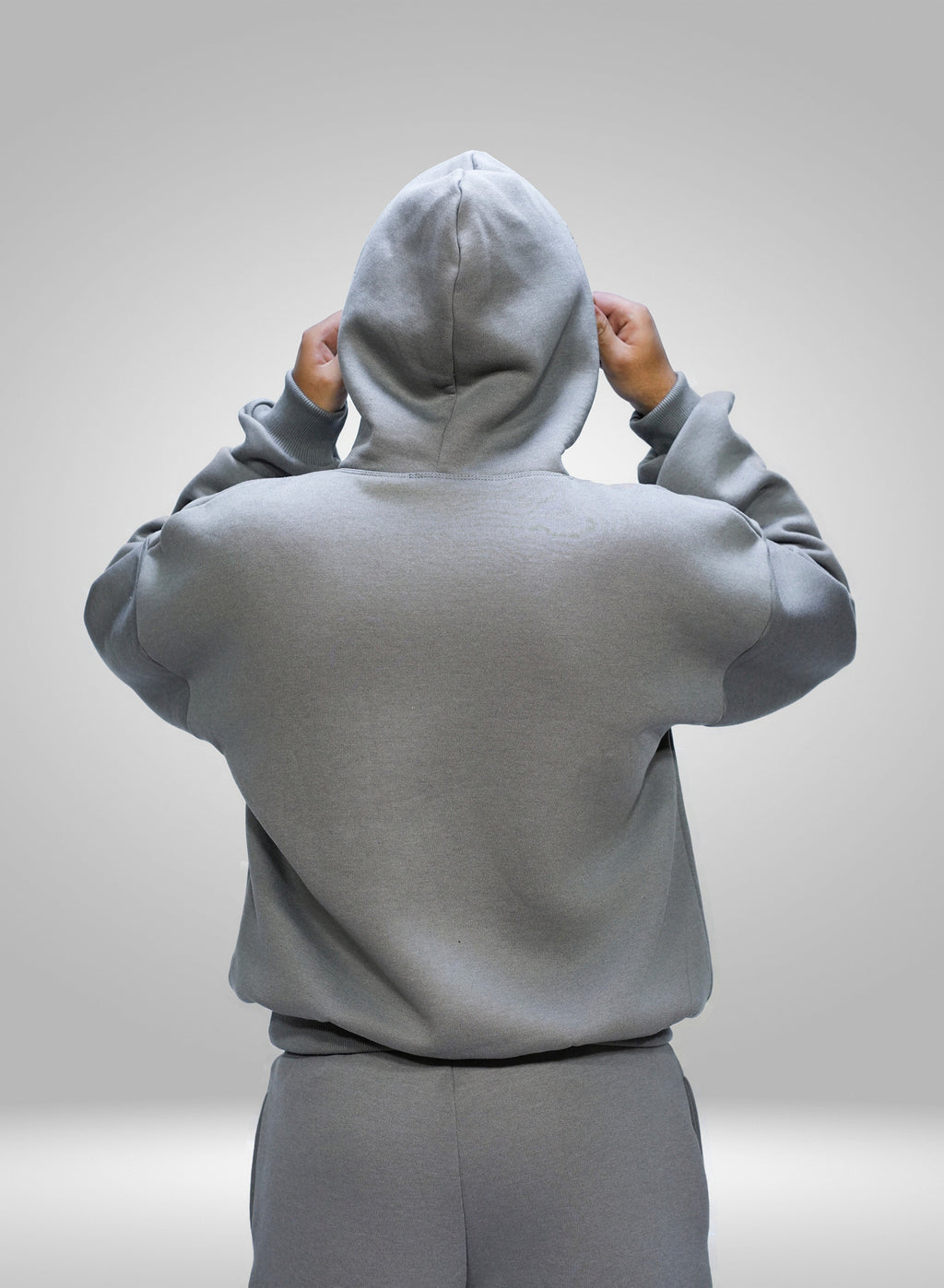 "Black heavyweight tracksuit set 450 GSM fleece hoodie and buggy pants"