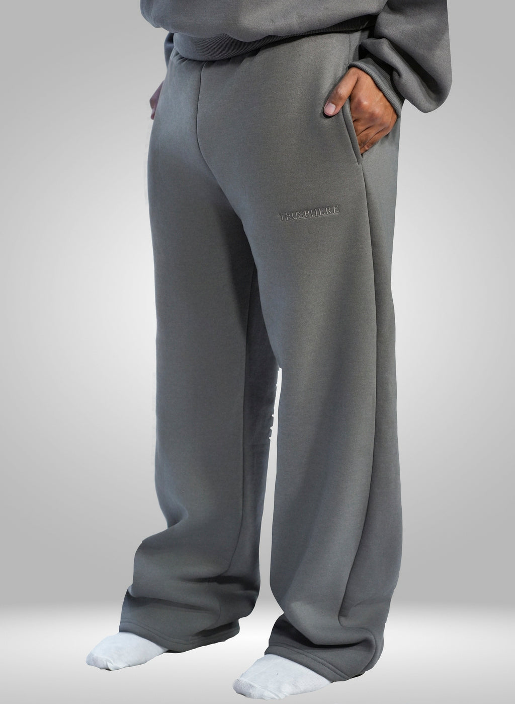 "Black heavyweight tracksuit set 450 GSM fleece hoodie and buggy pants"